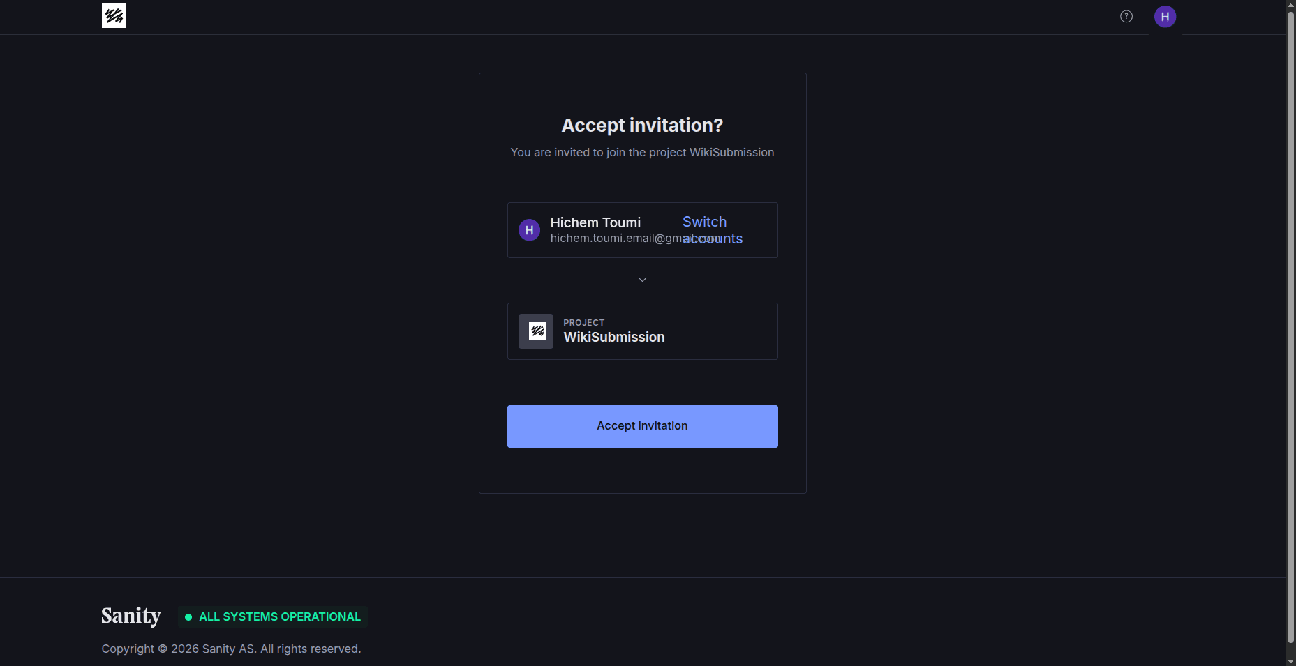 Accept Invitation to the WikiSubmission Project
